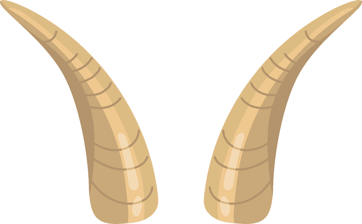 free animal horns horn antlers set ramho... | Magipik Free Vector