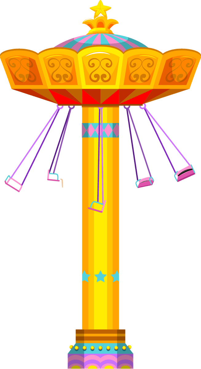 children and funfair illustration of a colorful swing ride with vibrant ...