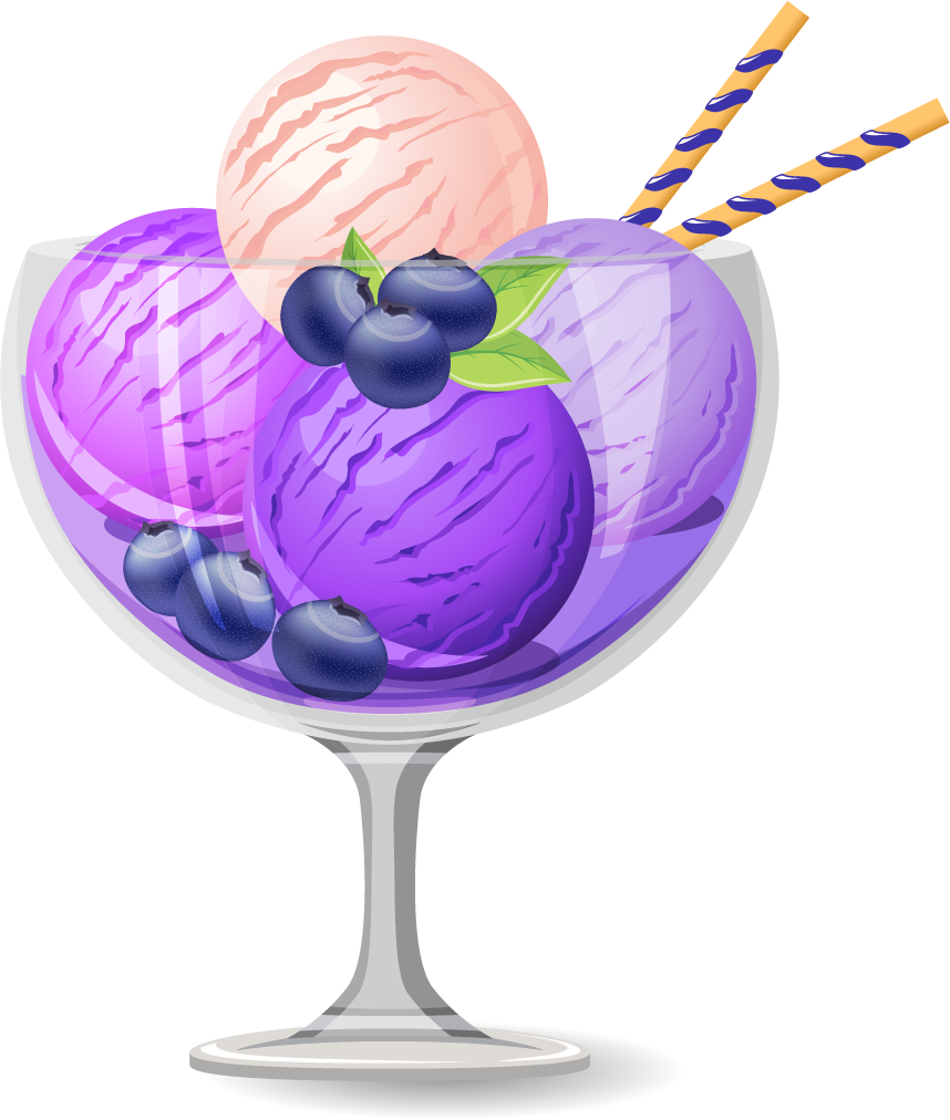 free Colored Ice cream with glass cup ve... Magipik Free Vector