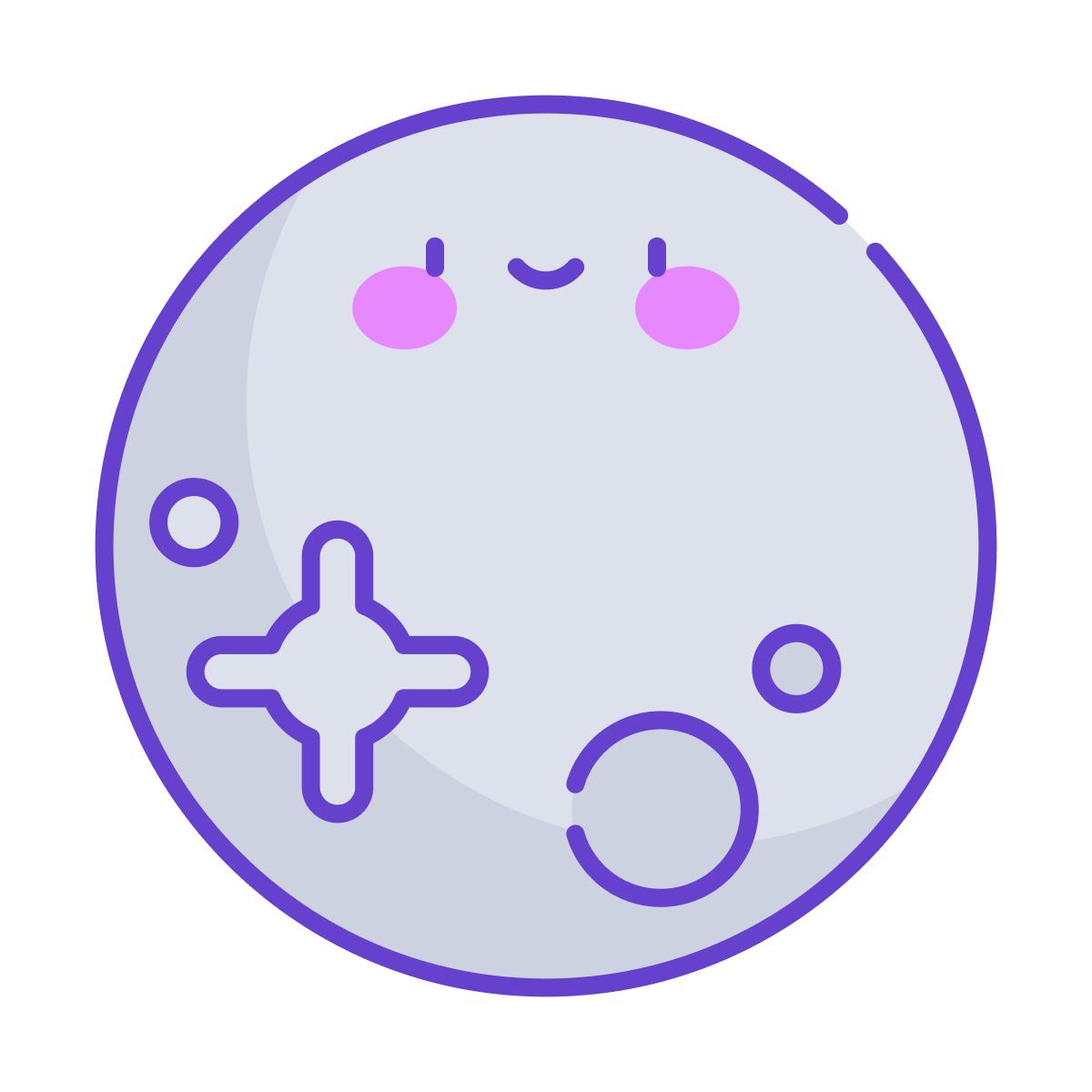 cute moon video game controller icon