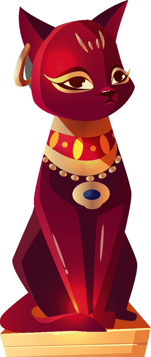 free egyptian cat statue egyptian cartoon set vector 657200