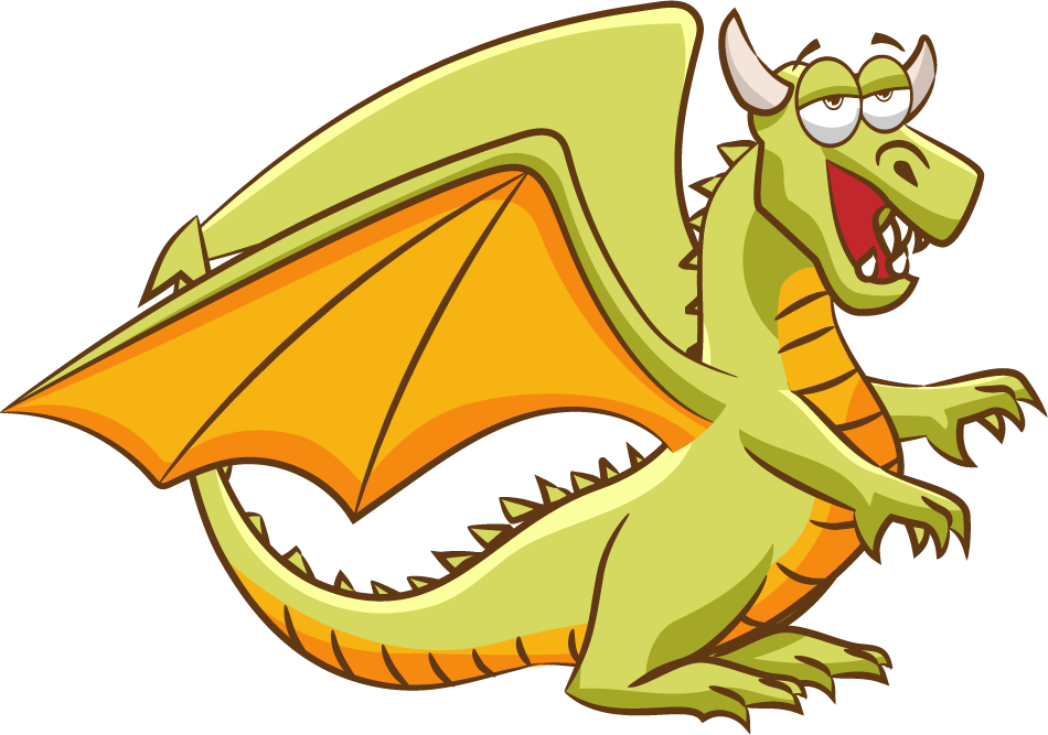 free flying dragon colorful goofy cartoon vector 10264