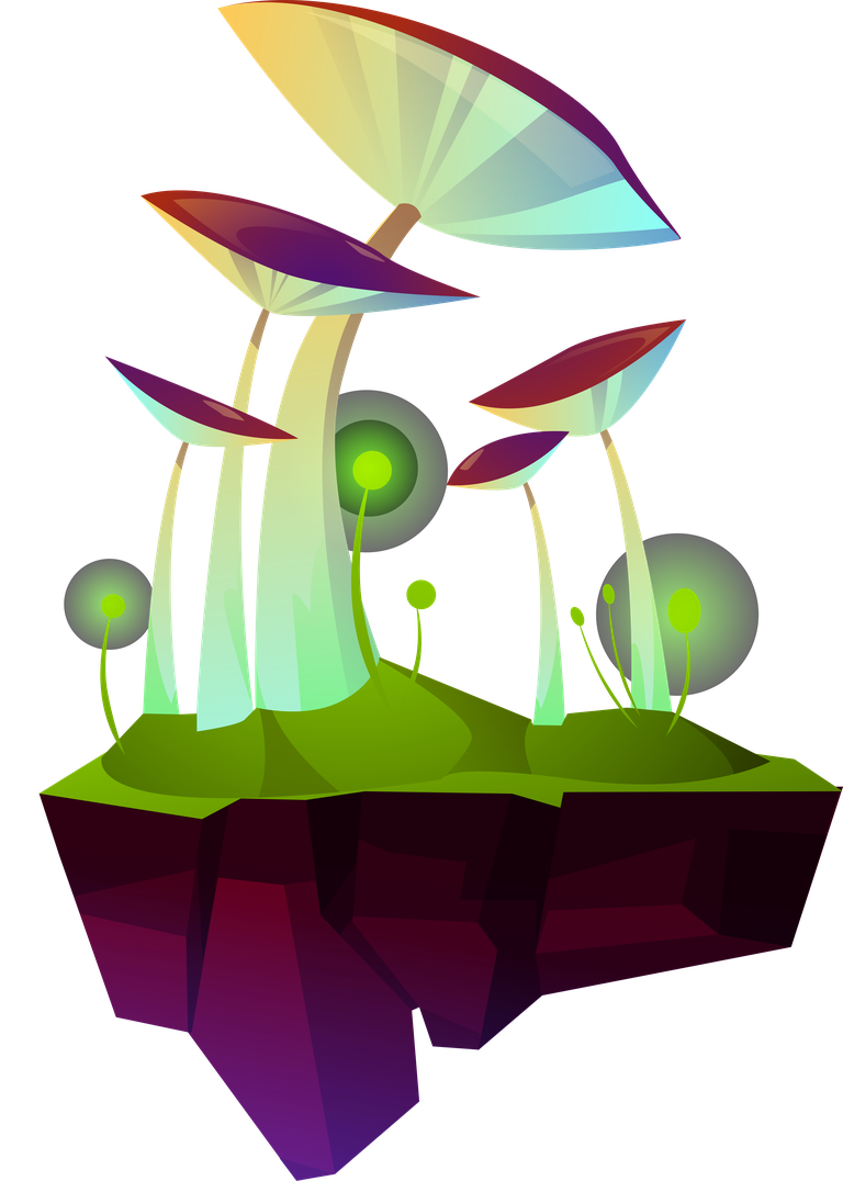 free flying floating islands alien planet vector 639386