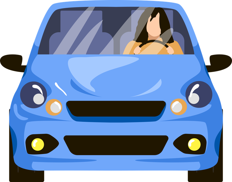 free front view people driving cars cartoon vector 51475