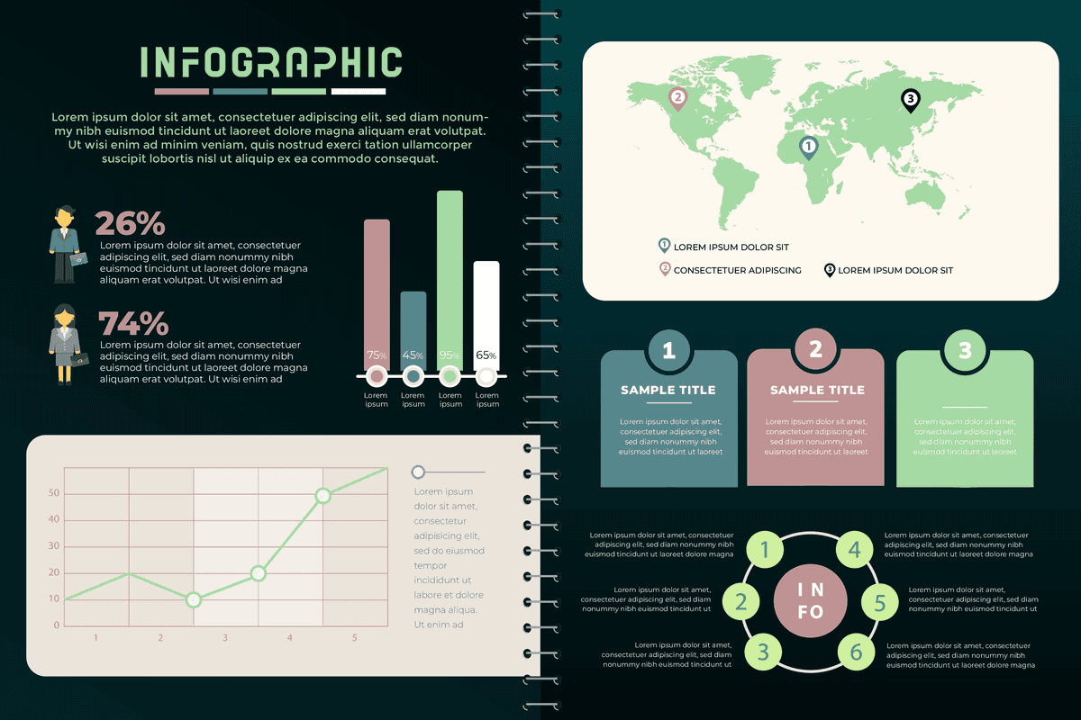 free modern infographic templates with v... | Magipik Free Vector