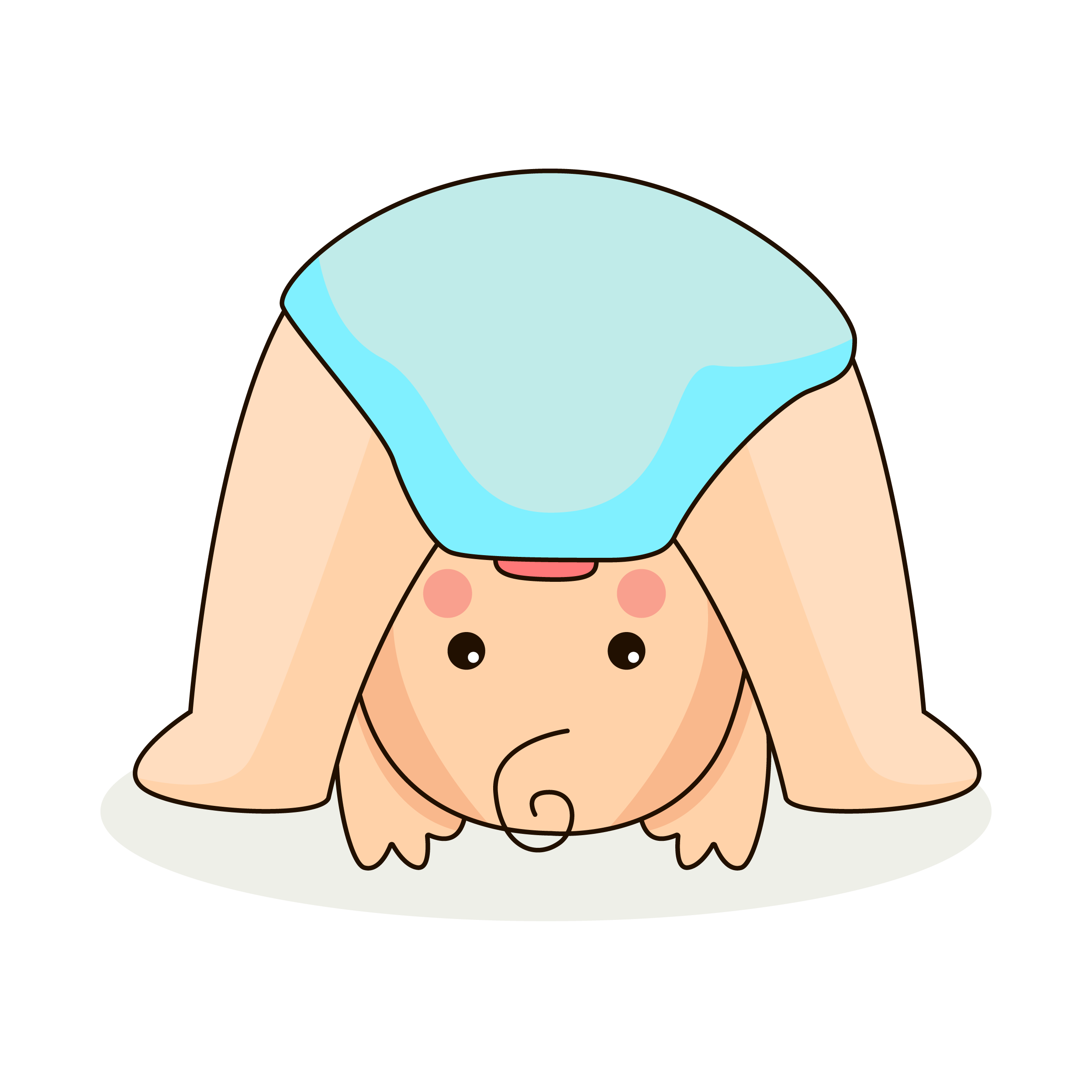 playful baby upside down illustration for kids