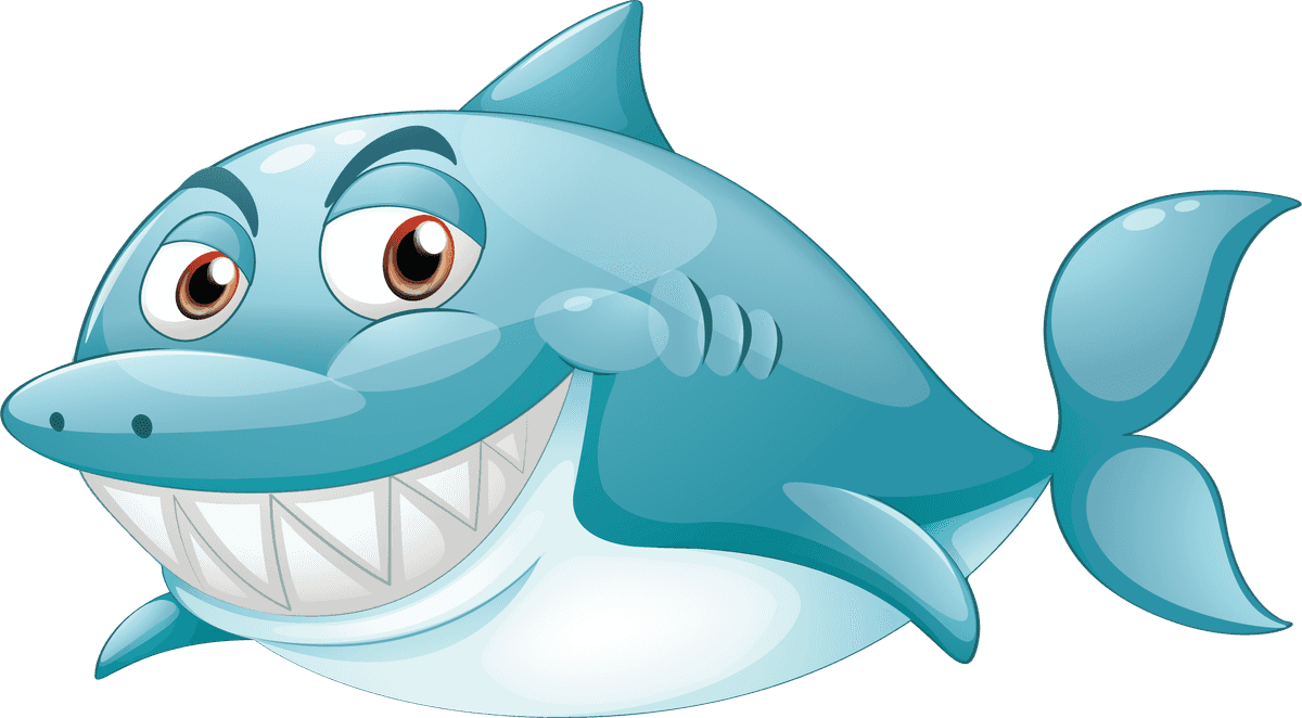 free shark cute shark cartoons that incl... | Magipik Free Vector