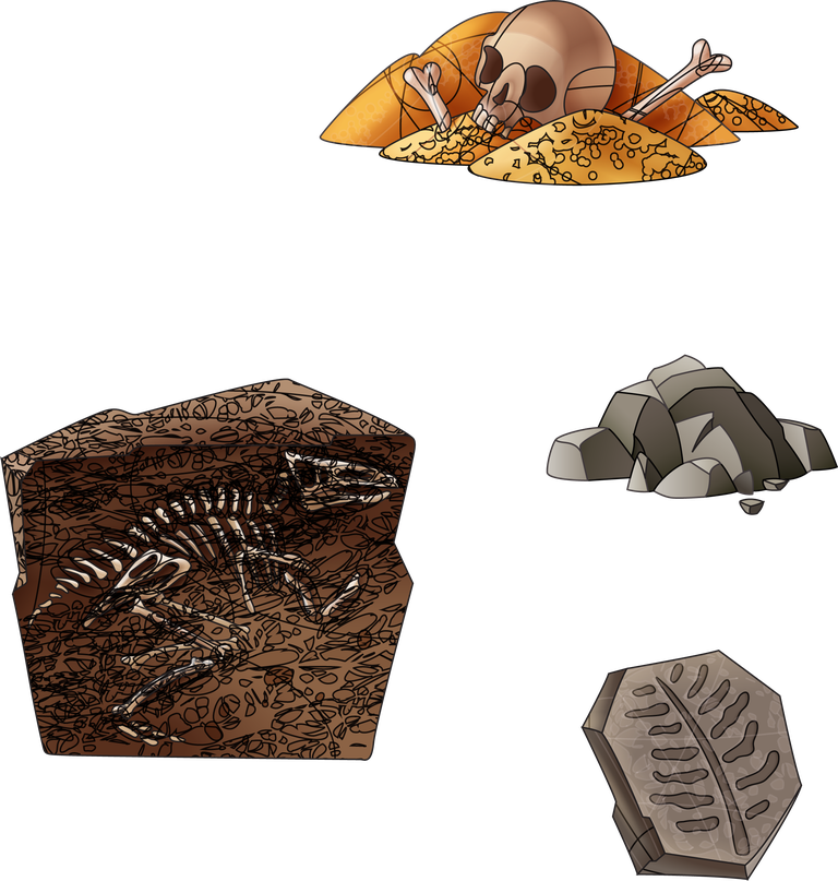 Free Stone Archeology Set Isolated Elements Vector 94708